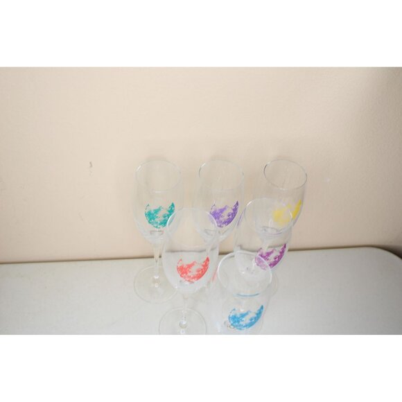 Andy Warhol Design Dom Perignon Champagne Flutes Set of 6 Vintage 91875 - Picture 3 of 4